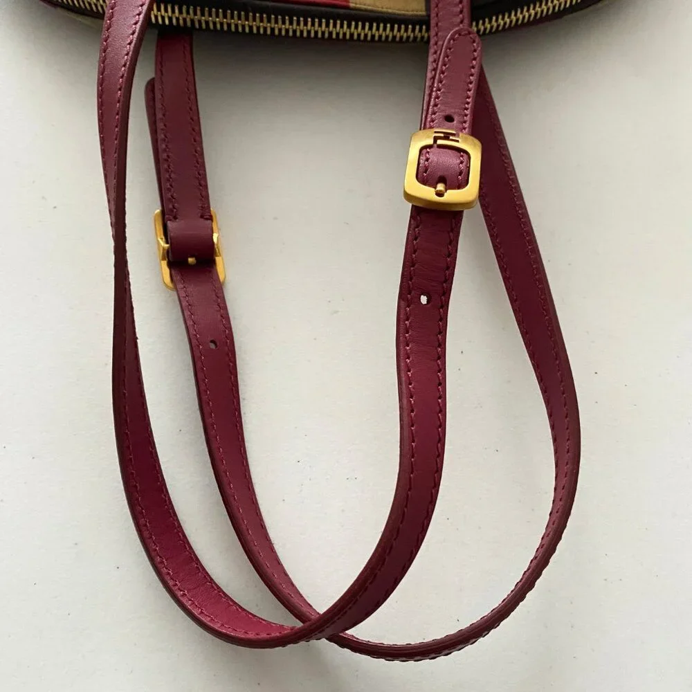 Fendi Pequin Multicolor Striped Tobacco Tote